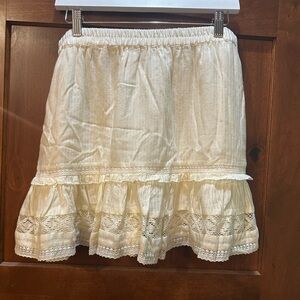Urban Outfitters Cream Lace Mini Skirt